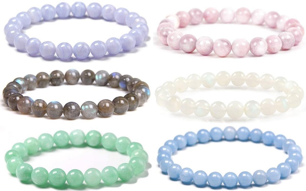 Natural stone crystal bridesmaid bracelets for weddings