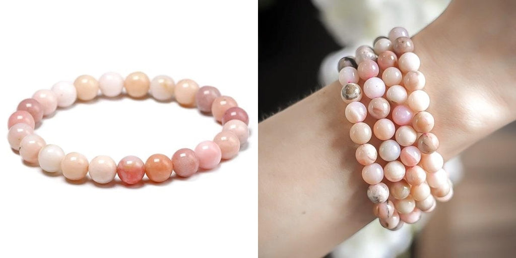 October birthstone pink opal bracelet