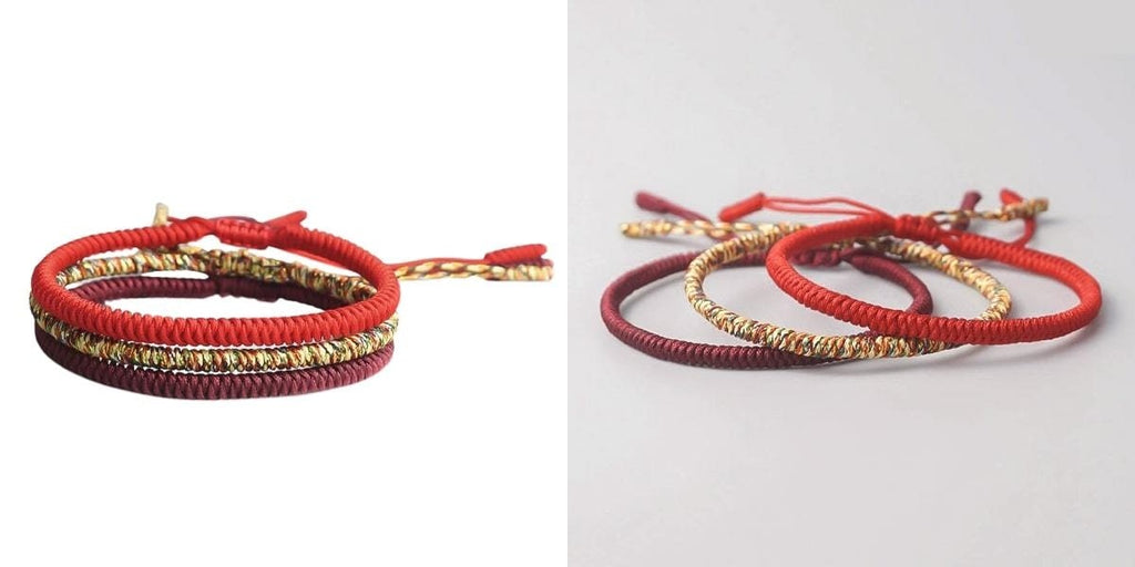 Red rope bracelet set