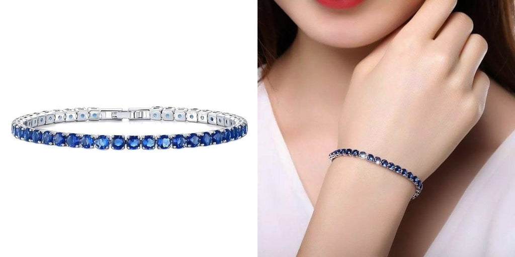 Sapphire blue tennis bracelet