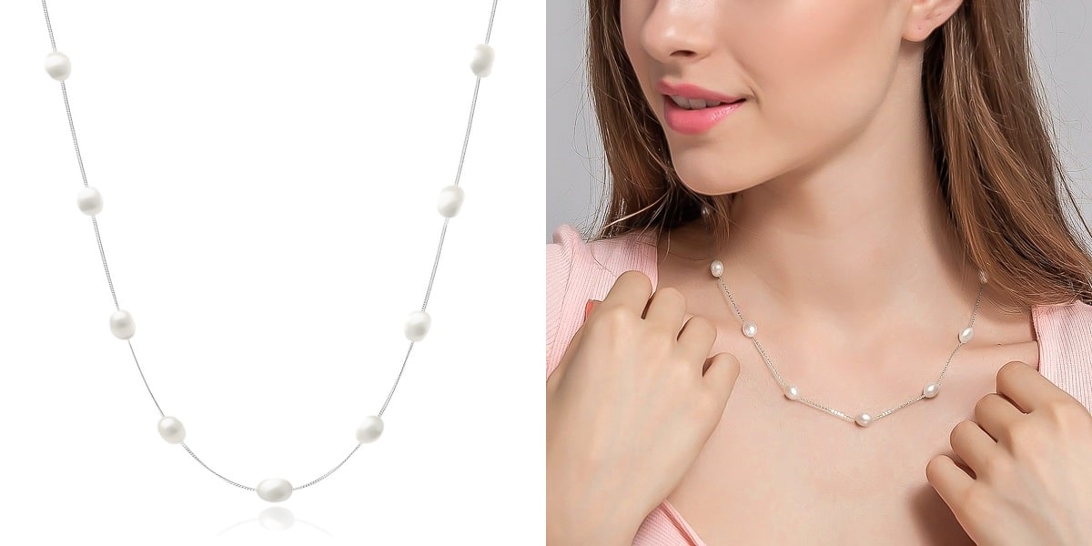 Buy Thin Pearl Necklace for Men 3mm Mens Pearl Necklace, Tiny Rice  Freshwater Pearl Necklace Stainless Steel Clasp Waterproof Online in India  - Etsy