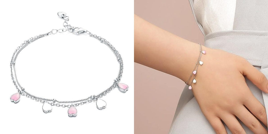 Silver cherry blossom bracelet