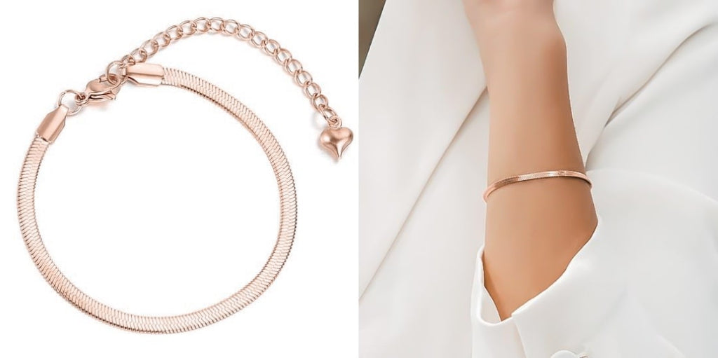 Rose gold snake chain bracelet