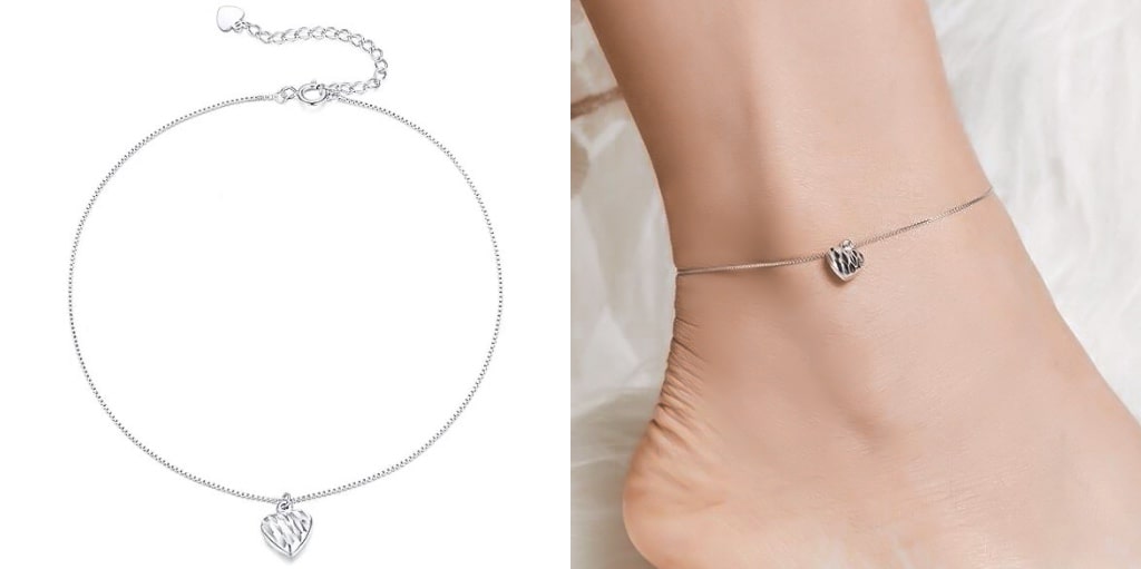 Sterling Silver Heart Anklet