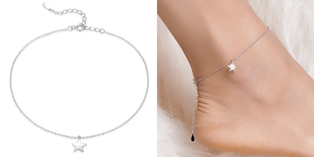 Sterling Silver Star Anklet