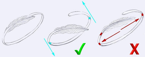 Sterling silver feather cuff bracelet instructions for proper use