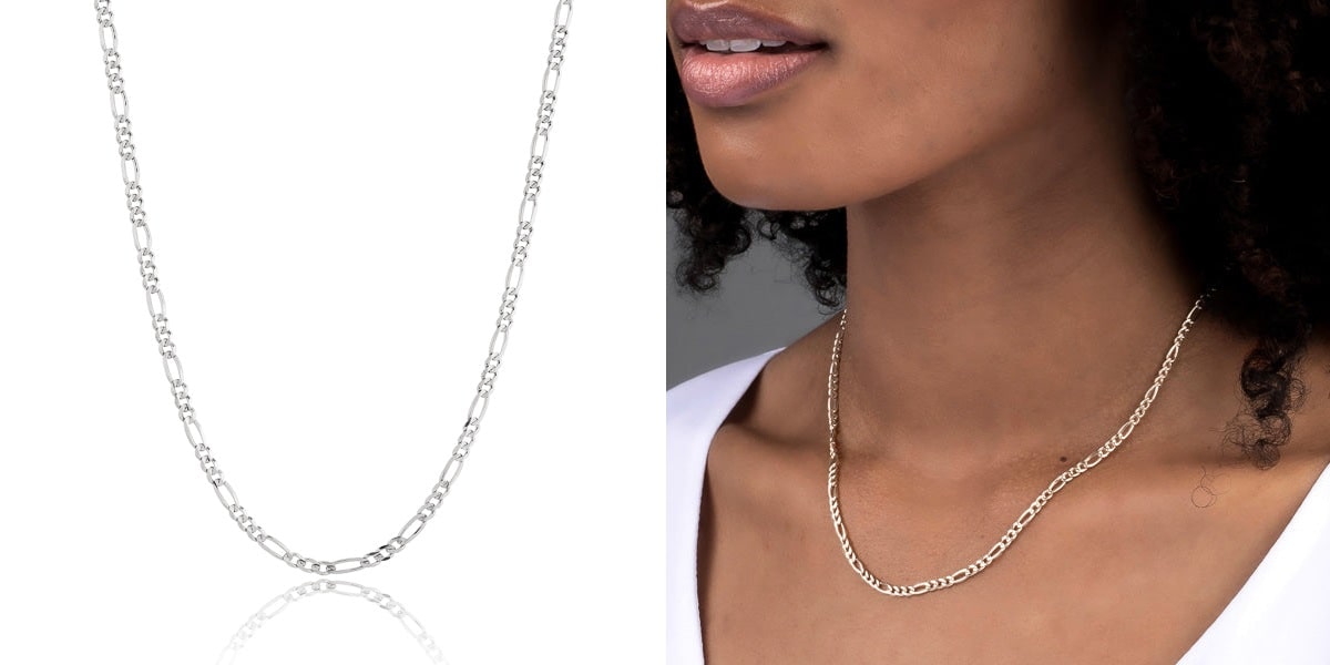 Silver figaro chain necklace