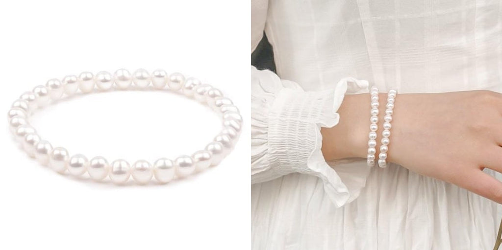 White pearl bracelet for summer