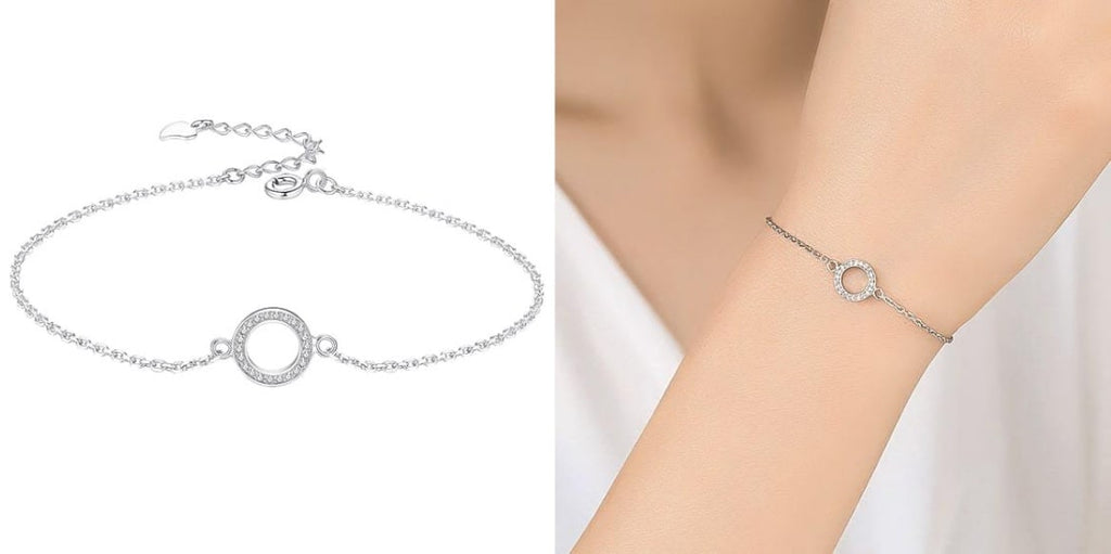 Thin sterling silver chain bracelet