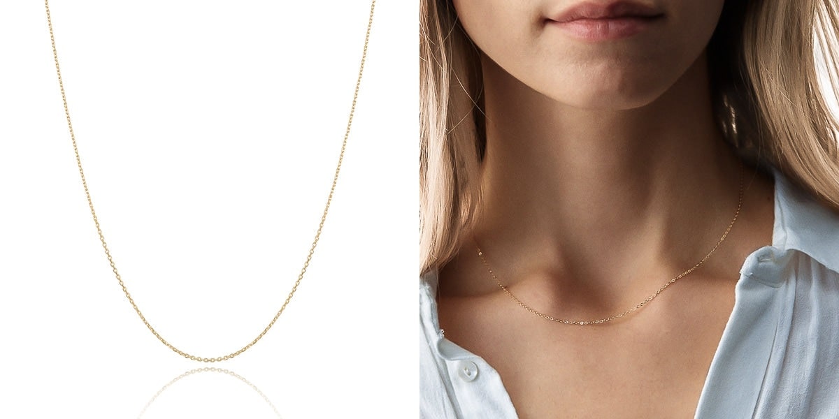 Dainty gold cable chain necklace