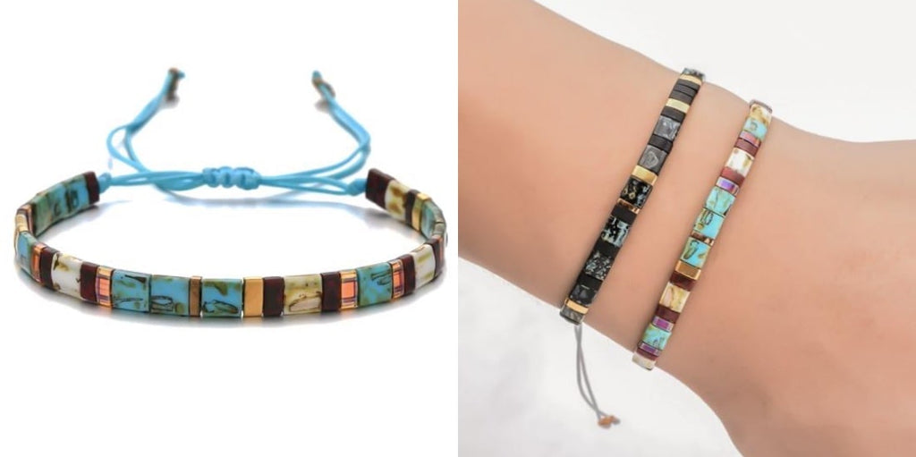 Turquoise artisan bead bracelet for summer