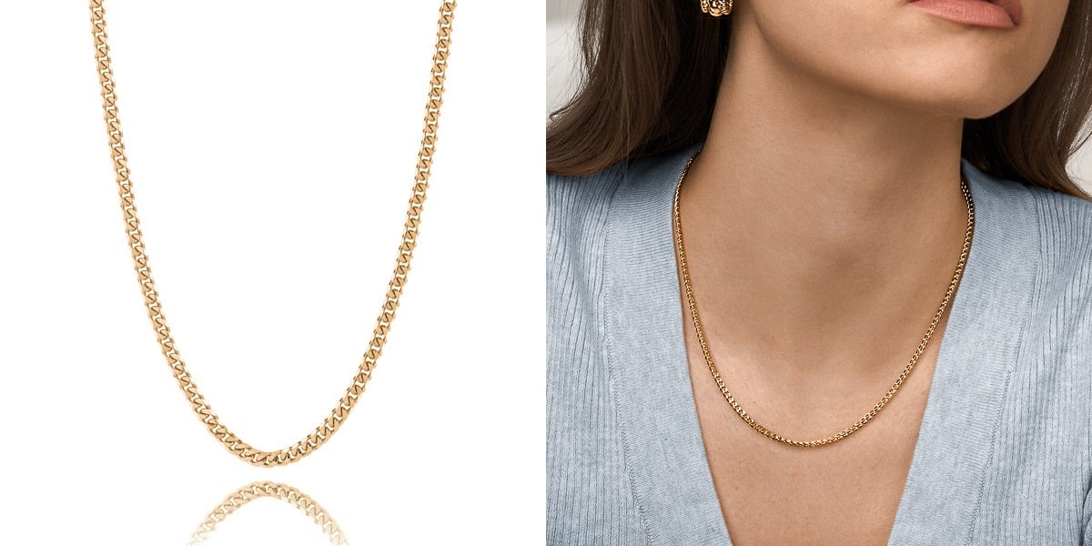 Gold Curb Chain Necklace | Salerno – Ivys Attic Jewellery