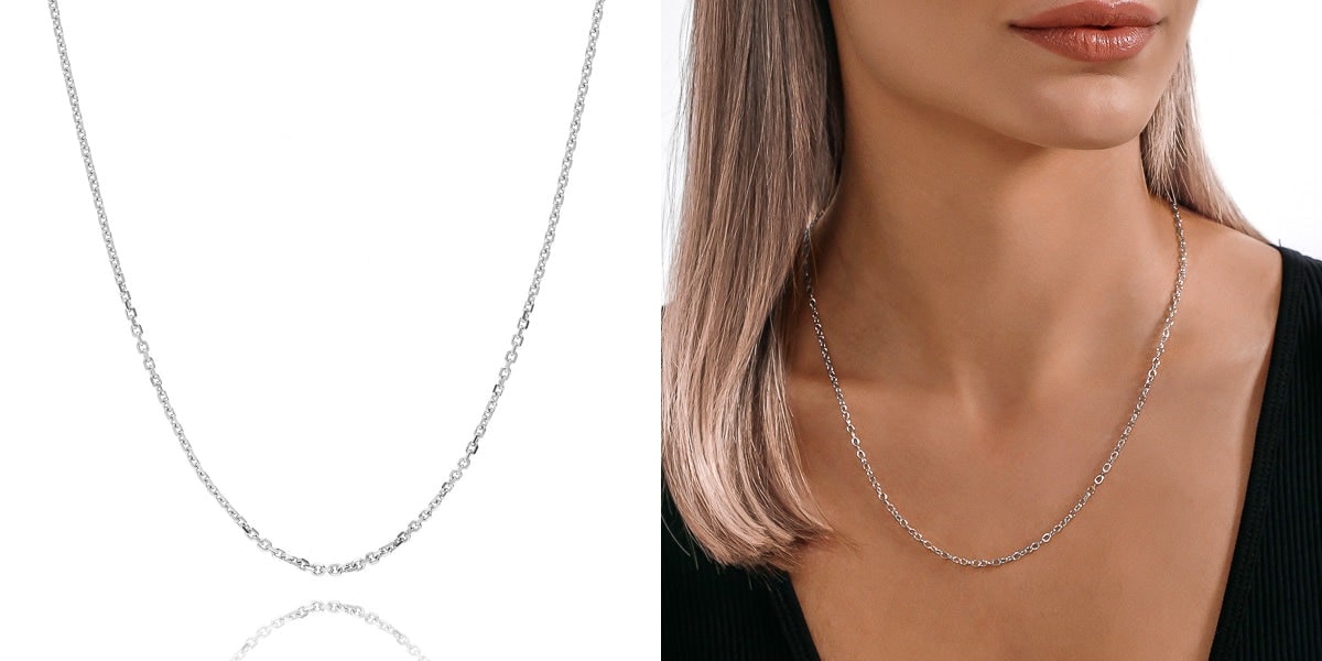 Versatile silver cable chain necklace