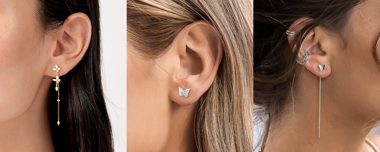 Diamond Dangle Earrings 2-1/2 ct tw Pear & Round-cut 14K White Gold | Kay