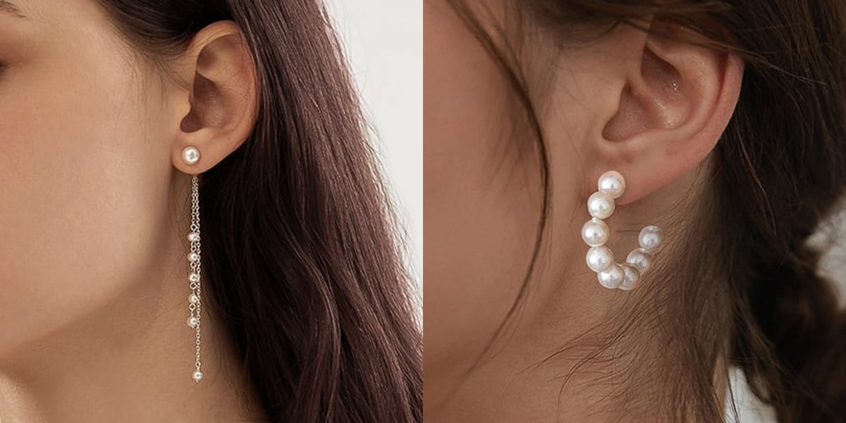 Trendy pearl earrings