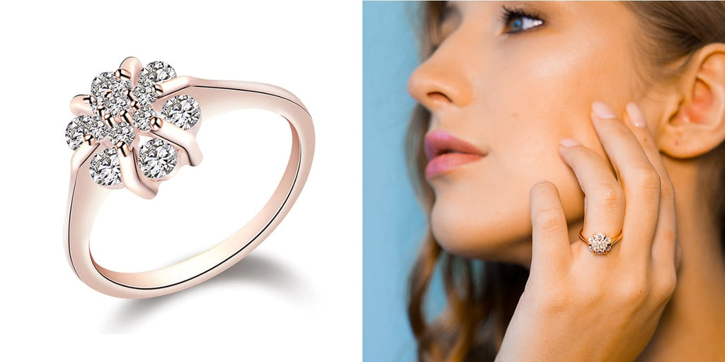 Buy 10k White Gold Elegant Cubic Zirconia Solitaire Engagement Ring(Size 8)  at Amazon.in