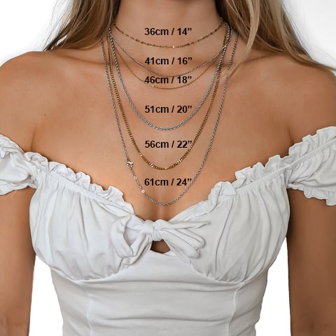 Necklace chain length size