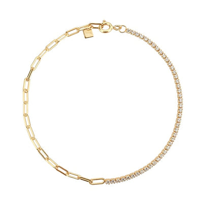 Gold Crystal Cable Chain Bracelet