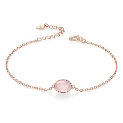 Bracciale al quarzo rosa in oro rosa