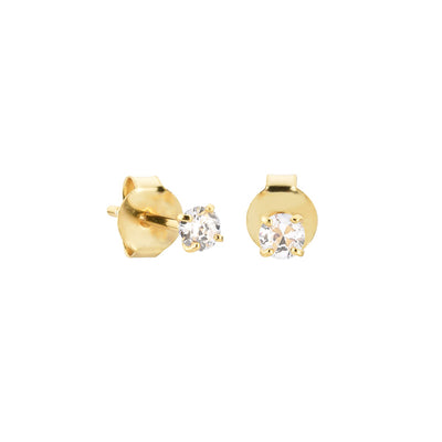 Mini classic gold solitaire studs