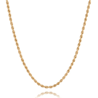 Gold rope chain necklace