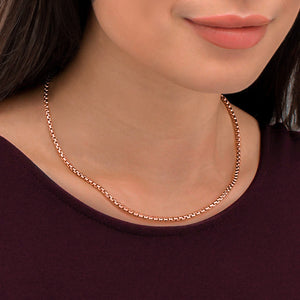 3.5mm Rose Gold Curb Chain Necklace