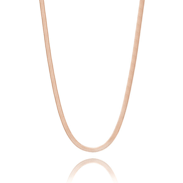 5mm Rose Gold Herringbone Chain Necklace