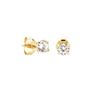 4mm Gold Cubic Zirconia Studs