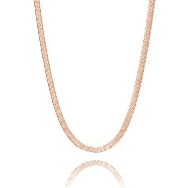 4mm Rose Gold Herringbone Chain Necklace Classy Women Collection