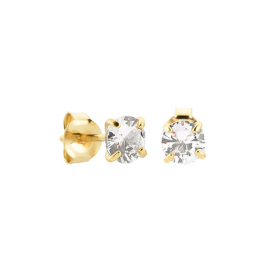 5mm gold cubic zirconia studs