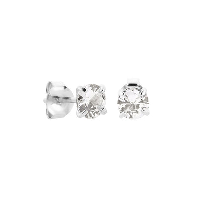 5mm silver cz solitaire studs