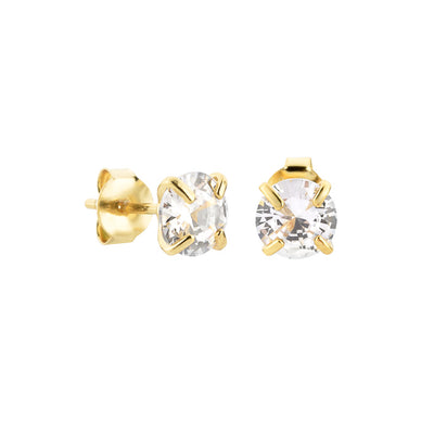 6mm gold solitaire studs