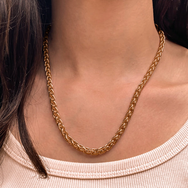 wheat chain on neck