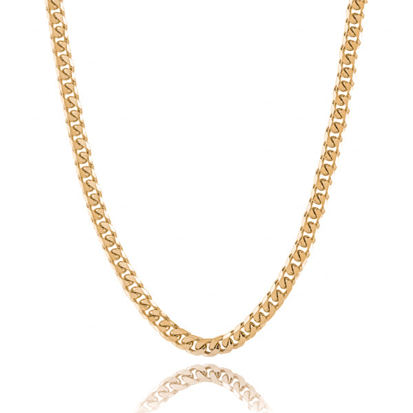 7mm Rose Gold Curb Chain Necklace