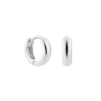 7mm Silver Huggie Hoop Earrings