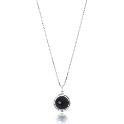 Collana con pendente in agata nera