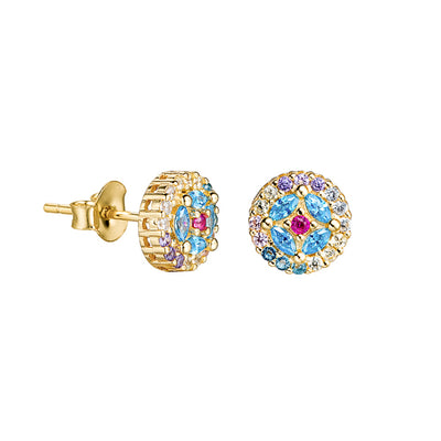 Pavé Crystal Flower Stud Earrings