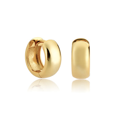 Gold chunky huggie hoop earrings