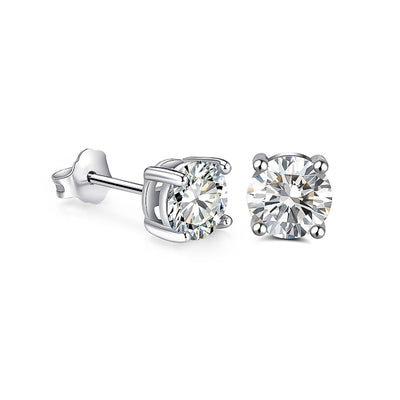 Silver clear zirconia studs