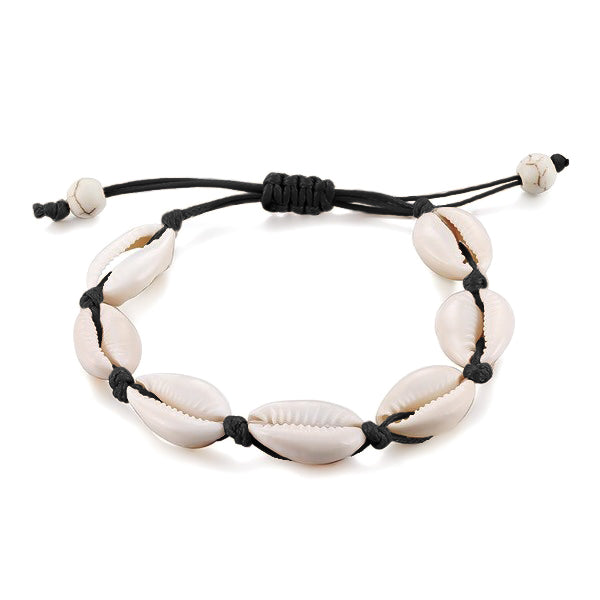 Cowrie Shell Anklet With Black Rope | Classy Women Collection