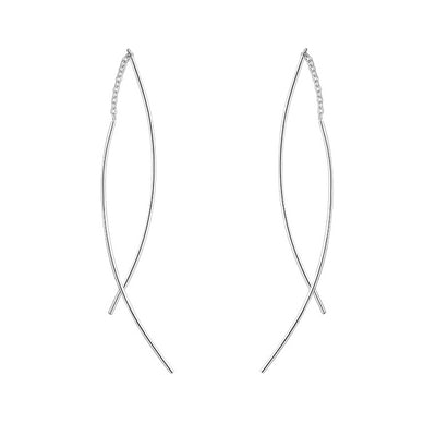 Delicate silver wire threader earrings