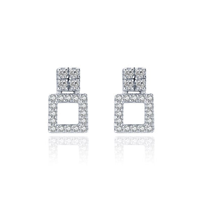 Double crystal square studs
