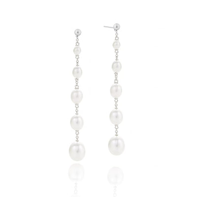 Long pearl drop earrings