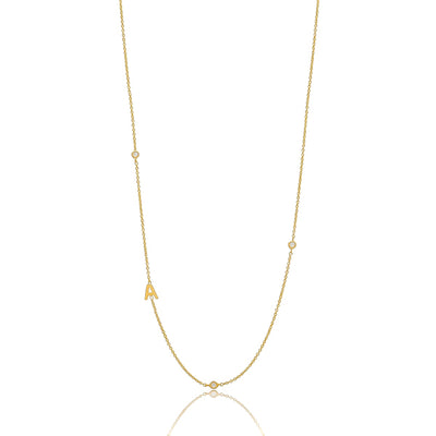 Asymmetrical Gold Vermeil Initial Chain Necklace