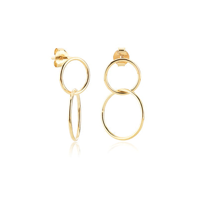 Gold circle drop studs