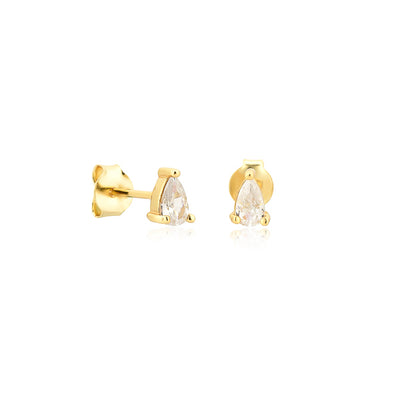 Gold teardrop studs