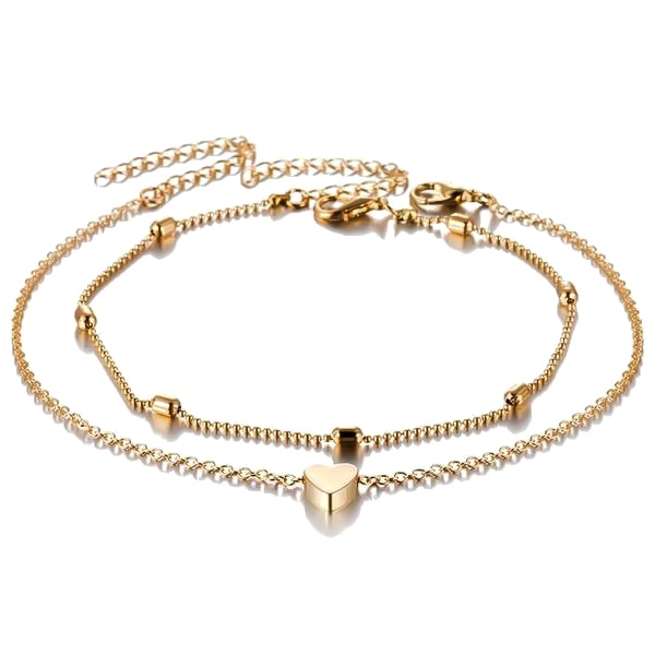  Harlermoon Initial Necklace Anklet Bracelet 18K Gold