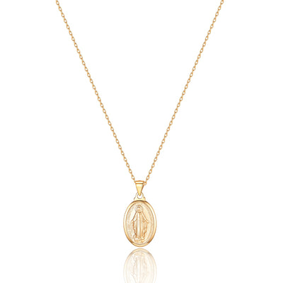 Gold Miraculous Medal Necklace