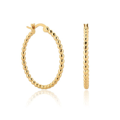 Gold beaded hoops