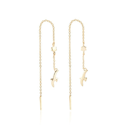 Gold Bird Threader Earrings